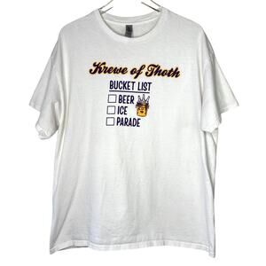 Krewe of Thoth Mardi Gras 2025 Bucket List Beer Ice Parade Short Sleeve Tee XL